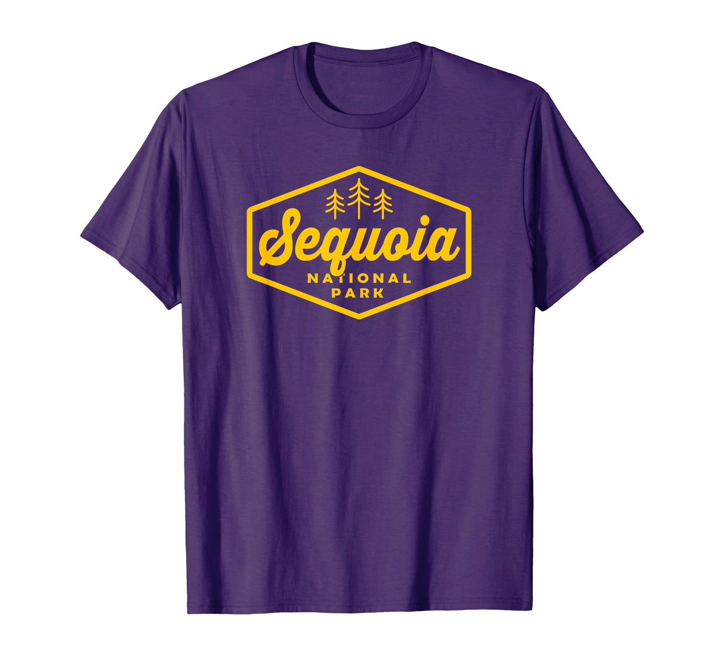 Sequoia National Park Tree Hexagon Badge Camping Hiking T-Shirt