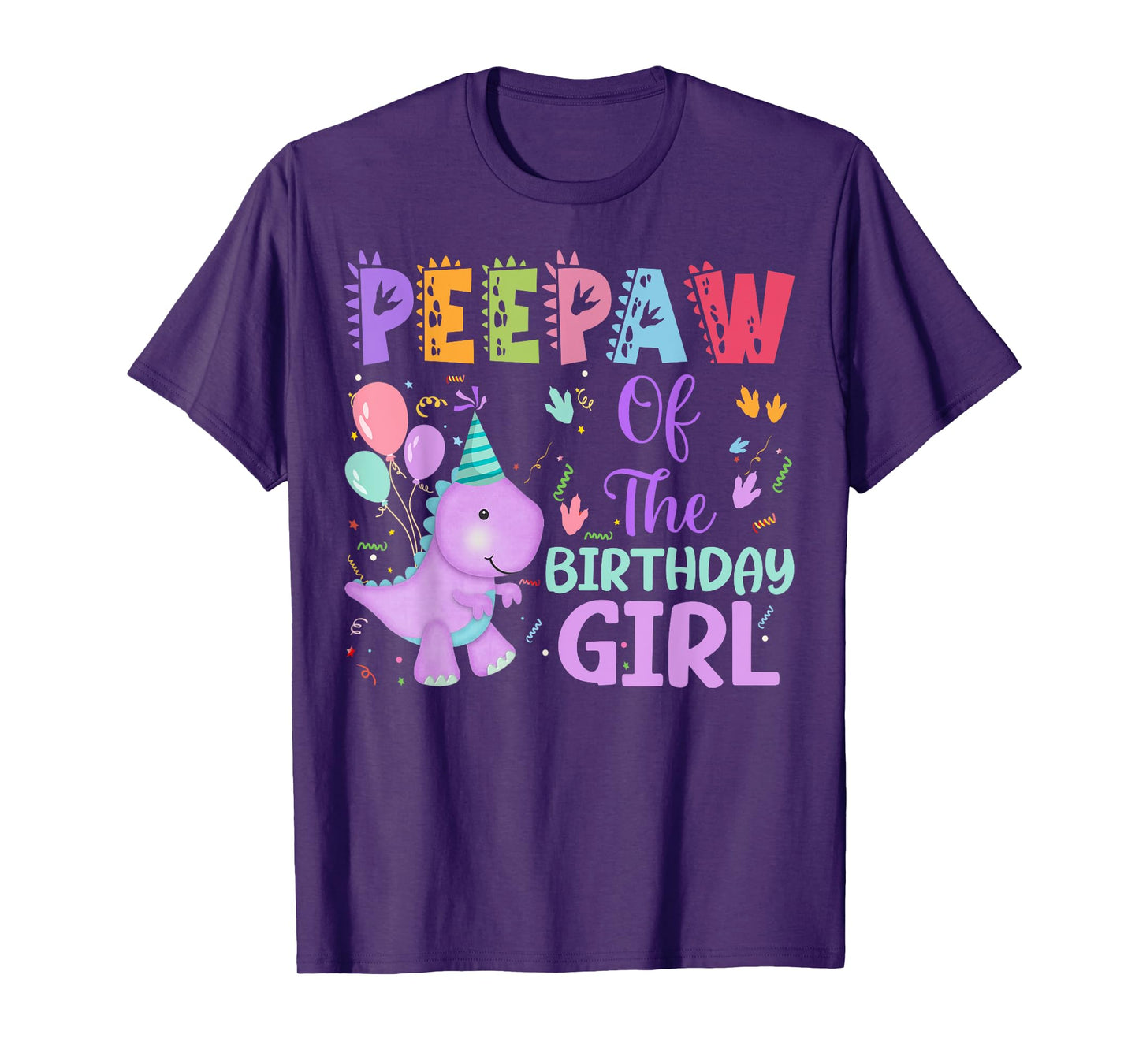 Peepaw Of The Birthday Girl Dinosaur Saurus Rex Party T-Shirt
