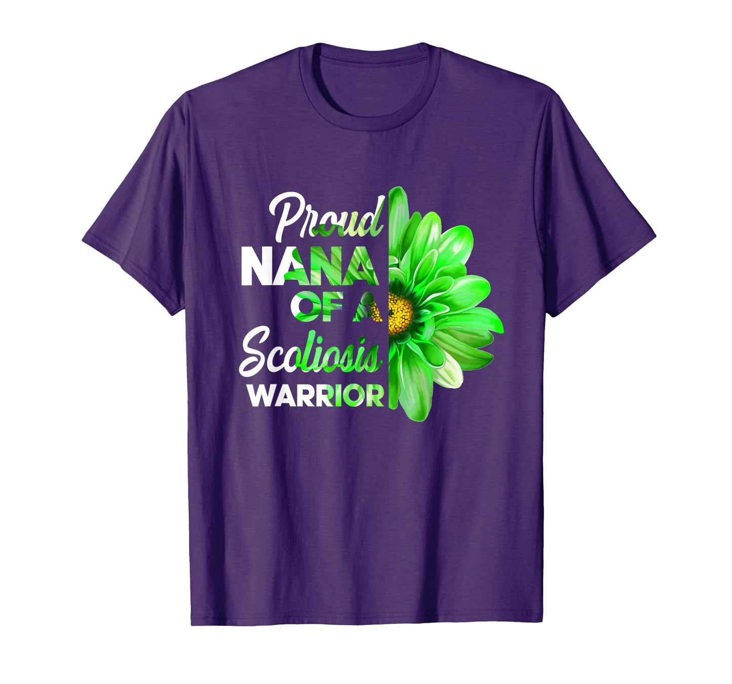 Proud Nana Of A Scoliosis Warrior Green Ribbon Awareness T-Shirt
