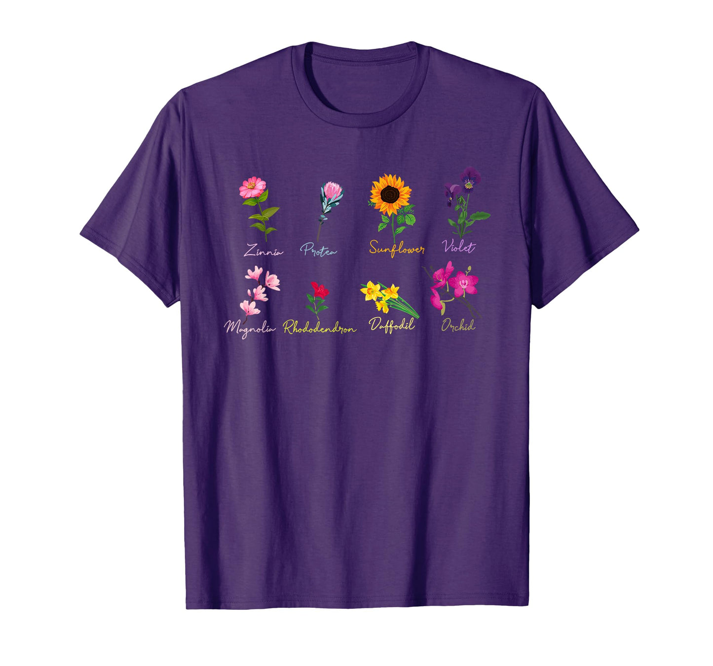 Vintage Inspired Flower Botanical Chart T-Shirt