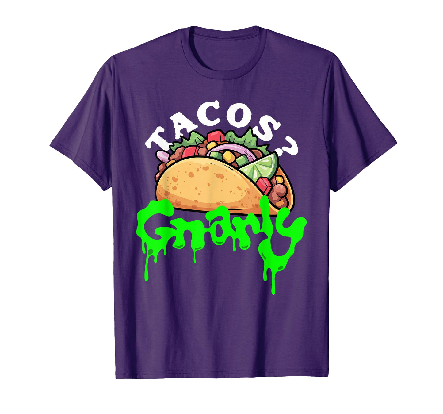 Tacos? Gnarly Dripping Slime Cartoon Food Halloween Fun T-Shirt