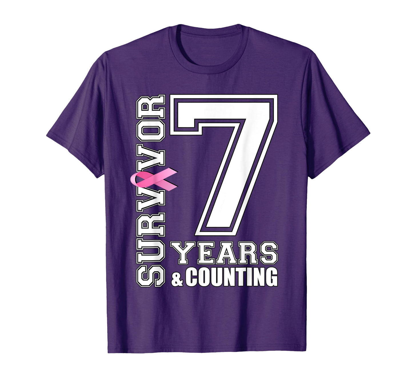 7 Years Breast Cancer Survivor Pink Ribbon Gifts For Women T-Shirt