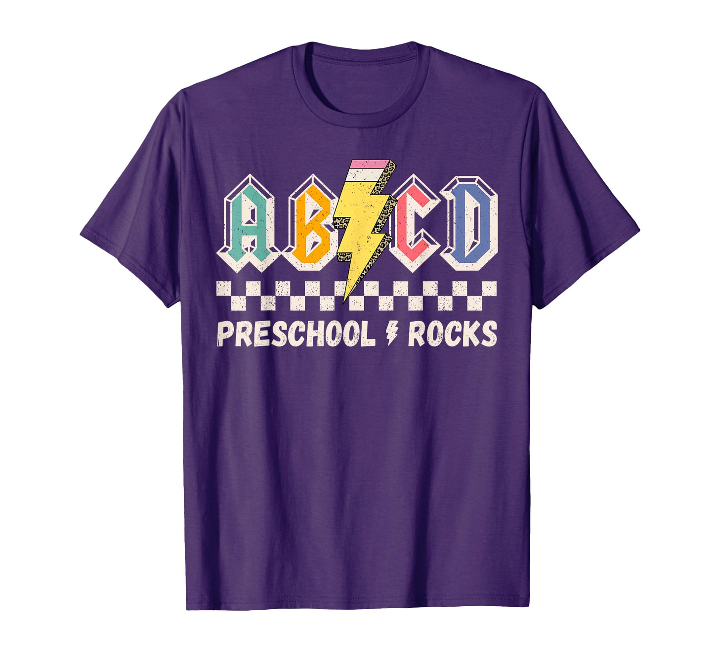 ABCD Preschool Rocks Pencil Lightning Teachers Rock Boys T-Shirt