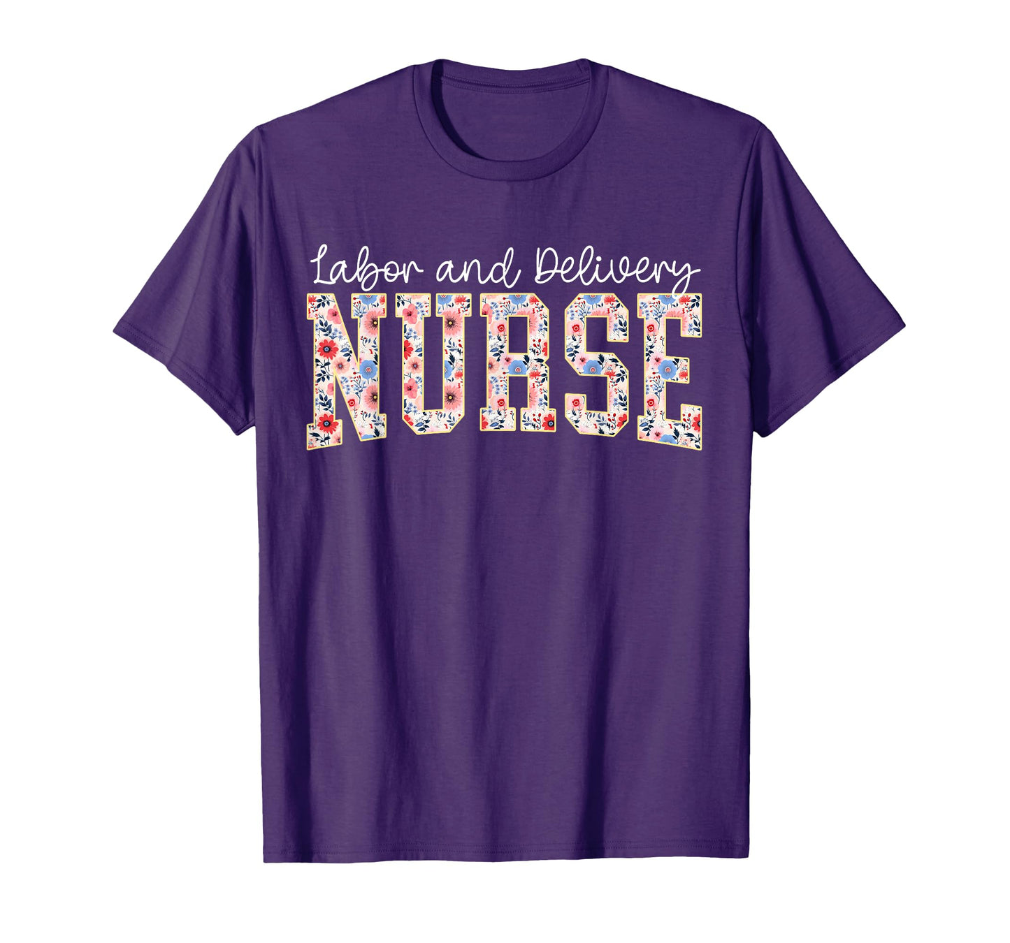 Cute Labor and Delivery Nurse Groovy L&D Nurse Floral T-Shirt