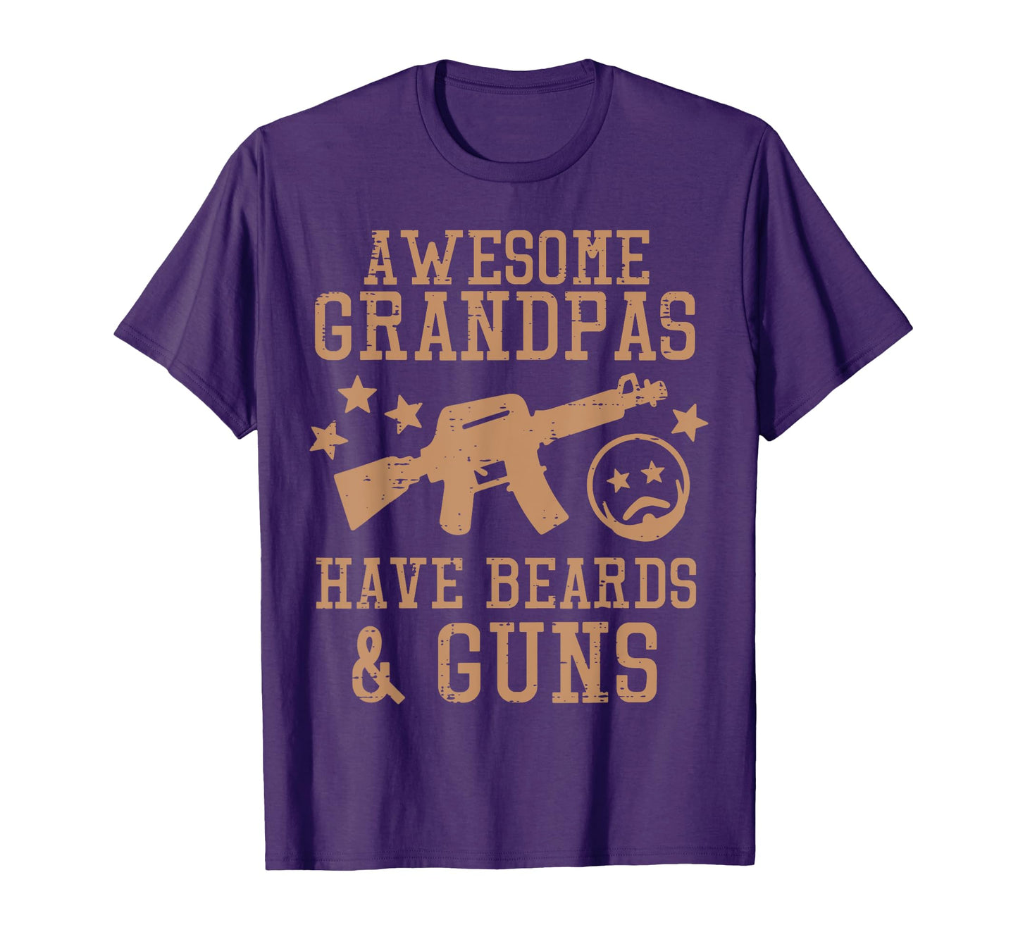 Awesome Grandpas Have Beards Guns Funny Fathers Day Pawpaw T-Shirt