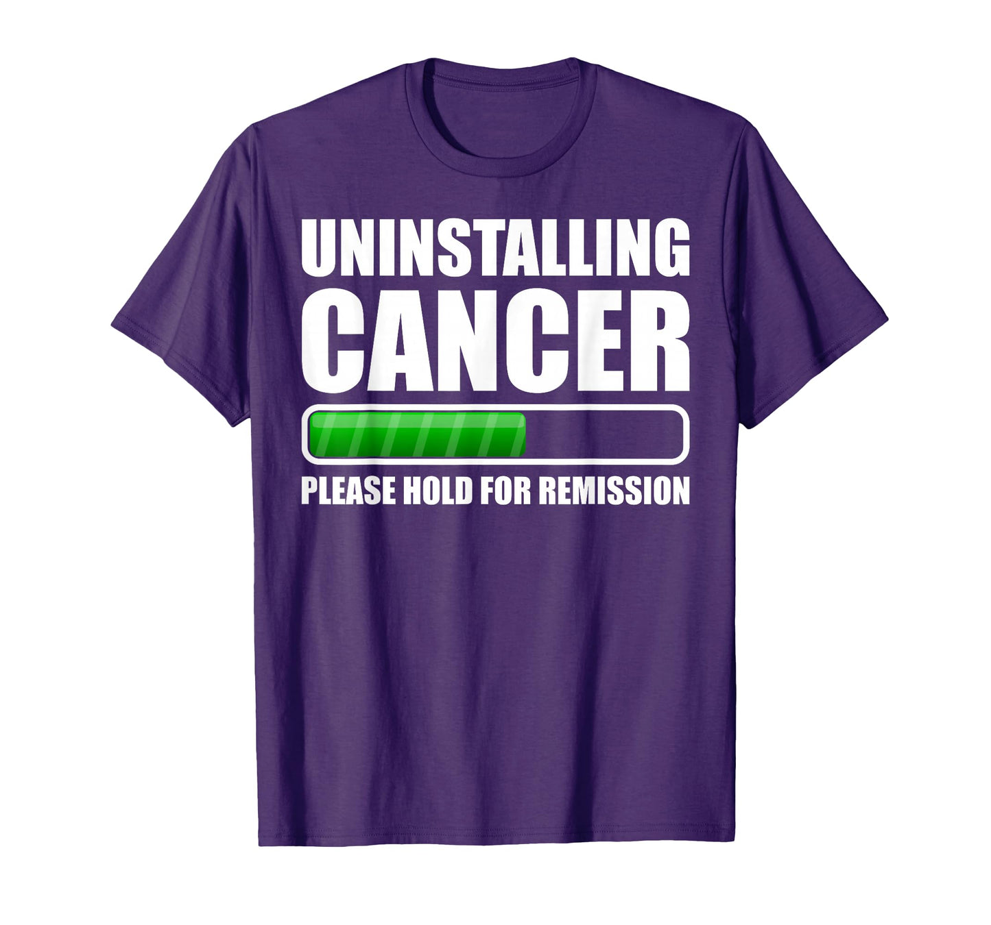 Uninstalling Cancer Gifts Unisex-Adults Cancer Awareness T-Shirt Black Small Modern Crew Neck Short Sleeve T-Shirt