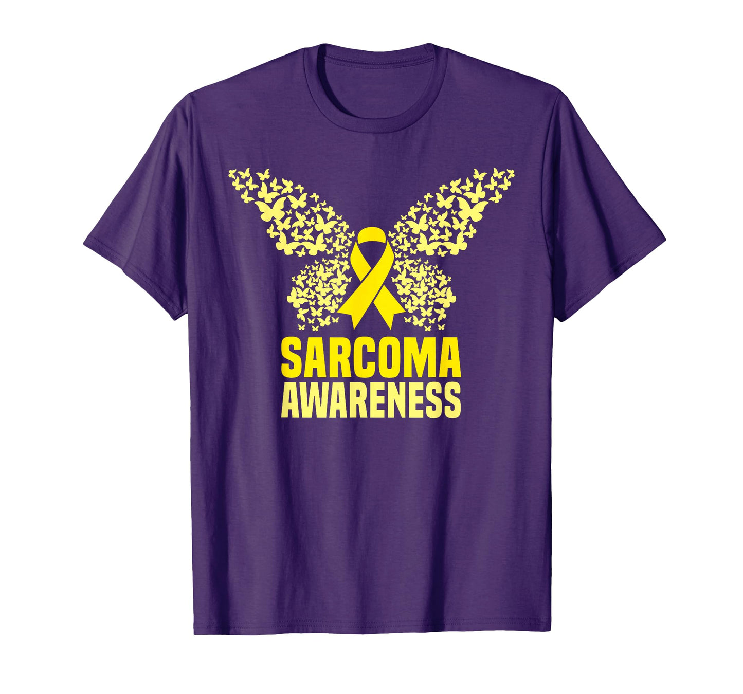 Yellow Butterfly Ribon Sarcoma Bone Cancer Awareness Support T-Shirt
