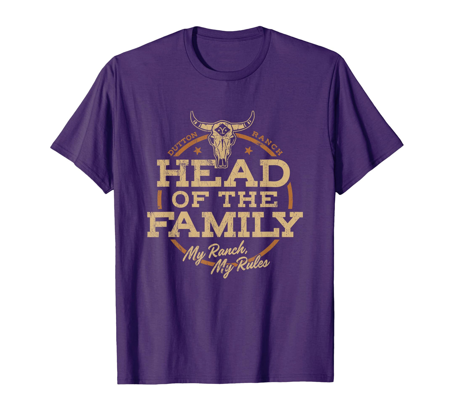 Yellowstone Head Of The Family My Ranch My Rules Retro Logo T-Shirt