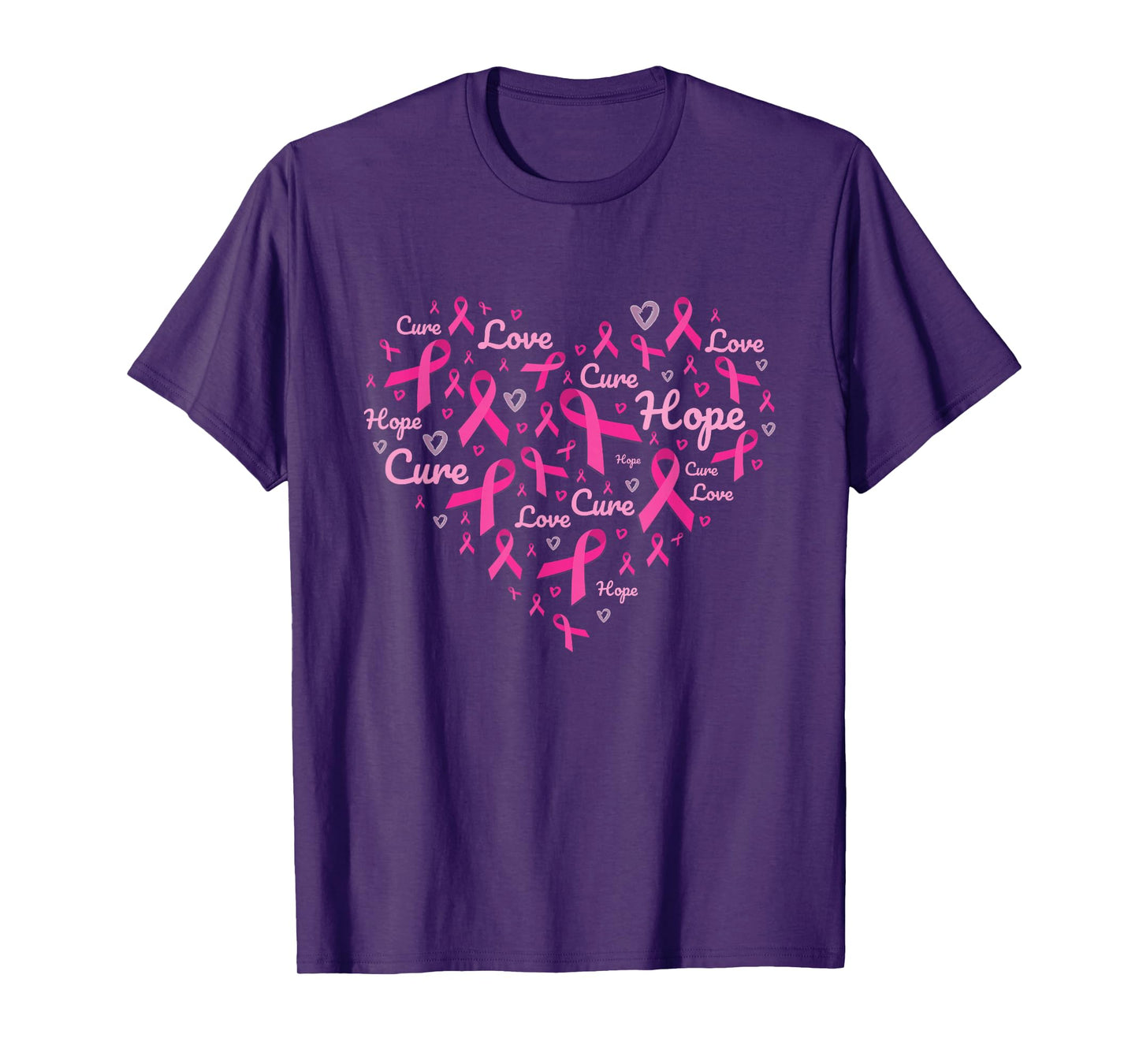 Breast Cancer Awareness Heart Pink Ribbon Support Squad T-Shirt