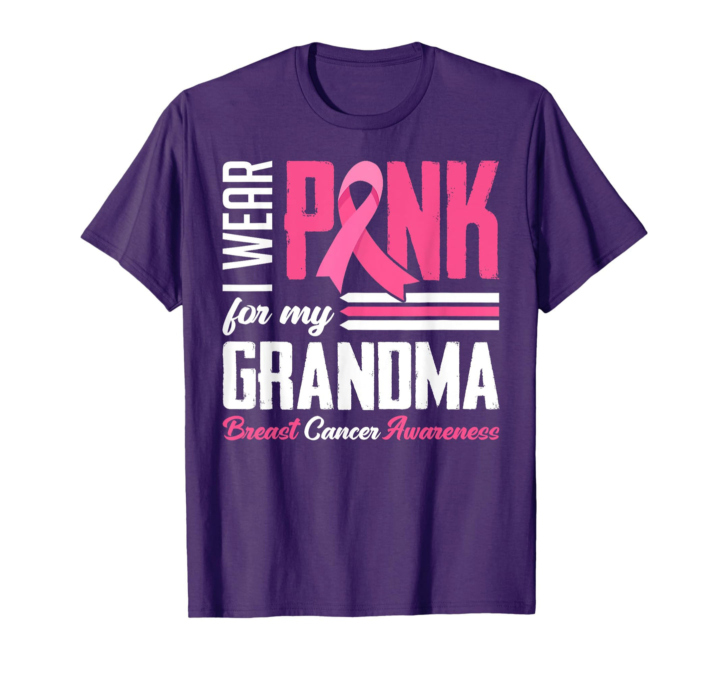 I Wear Pink For My Grandma Breast Cancer Awareness Family T-Shirt