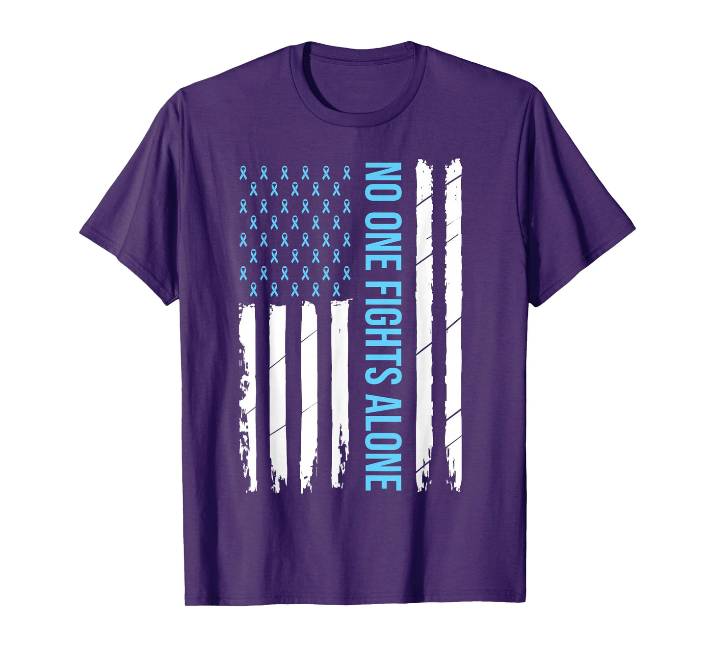 USA Prostate Cancer Awareness Light Blue Ribbon Survivor T-Shirt