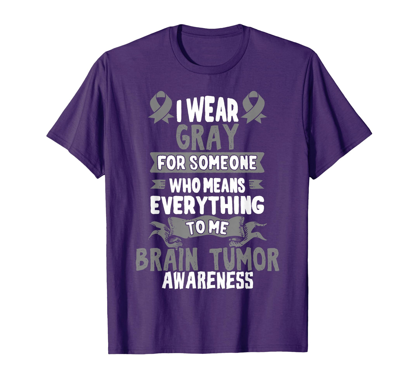 Gray Awareness Ribbon - Gift for Brain Cancer Patients T-Shirt