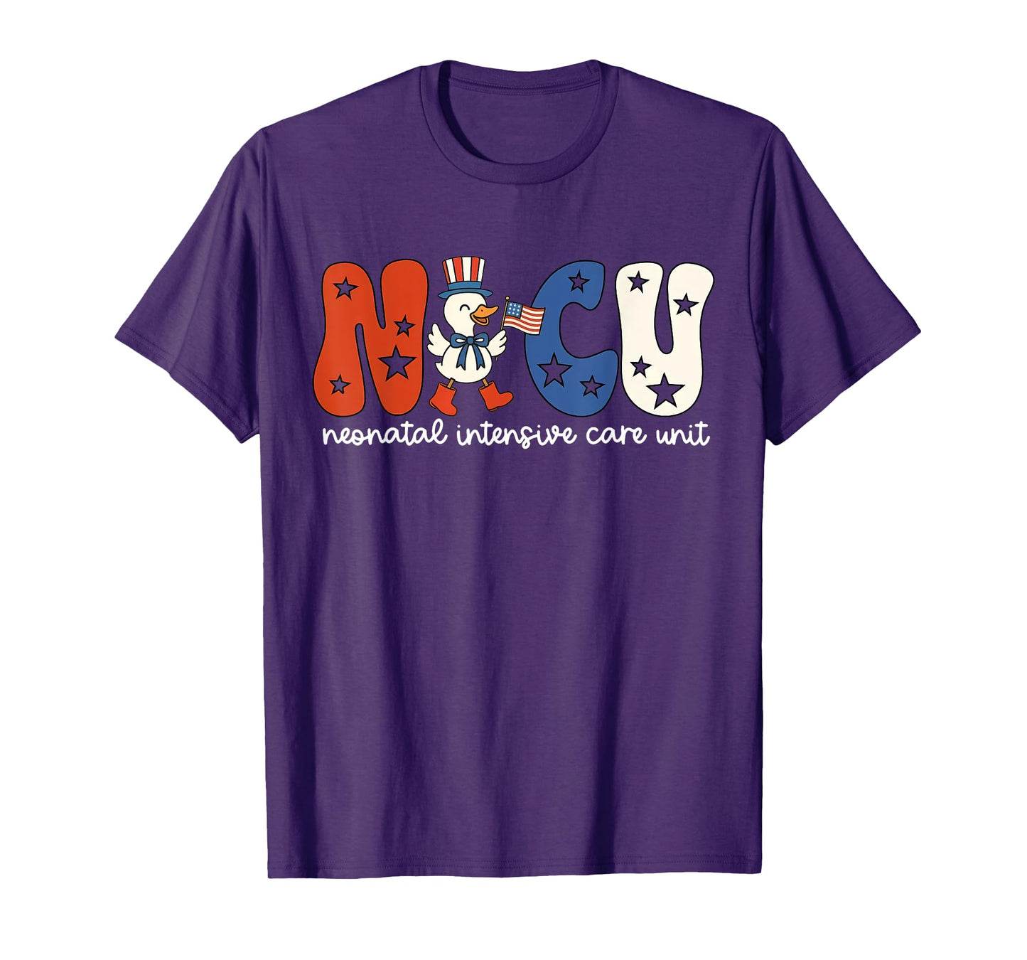 Neonatal Intensive Care Unit 4th Of July Goose Patriotic T-Shirt