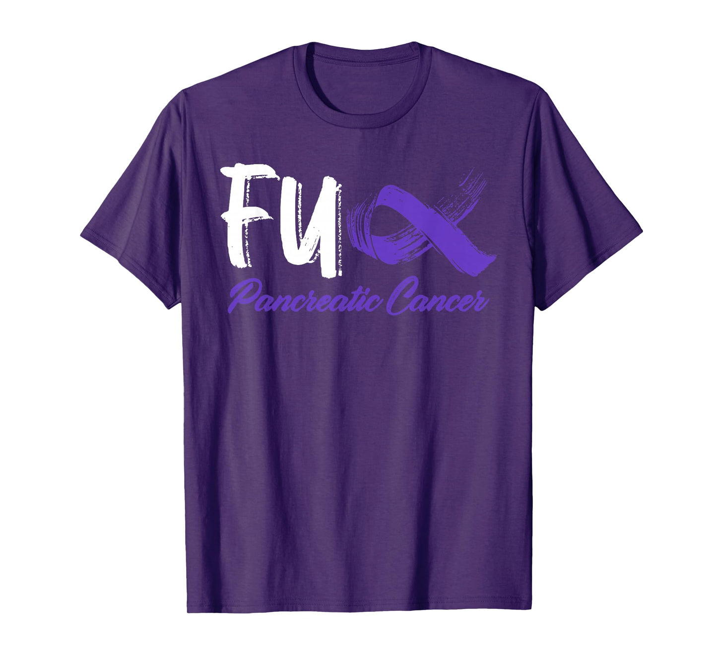Fuck Pancreatic Cancer Awareness Month Warrior Purple Ribbon T-Shirt