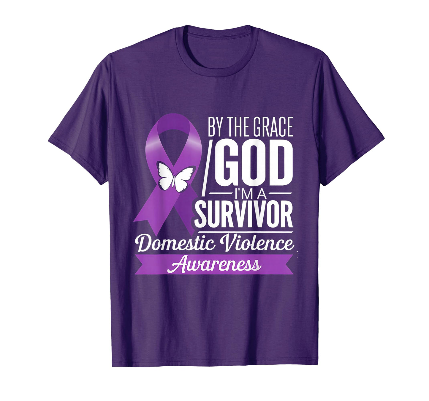 I'm A Survivor Purple Ribbon Domestic Violence Awareness T-Shirt