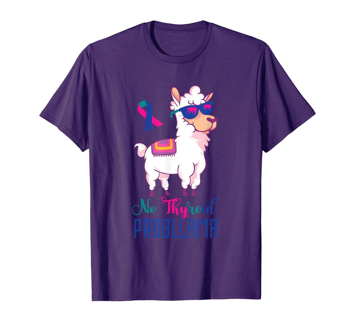 Thyroid Awareness Funny Llama Thyroid Cancer Problem T-Shirt