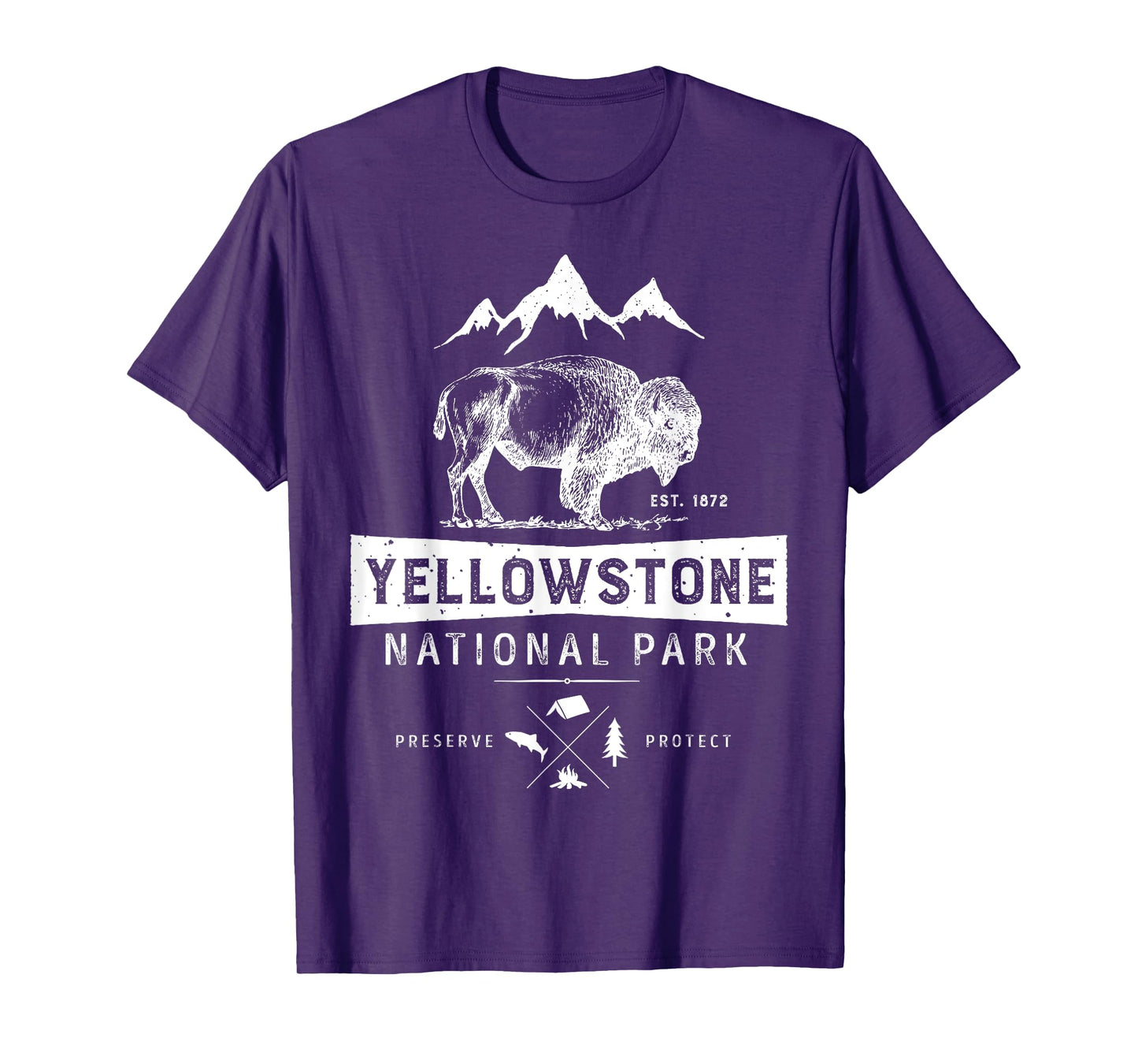 Yellowstone National Park T shirt US Bison Buffalo Vintage T-Shirt