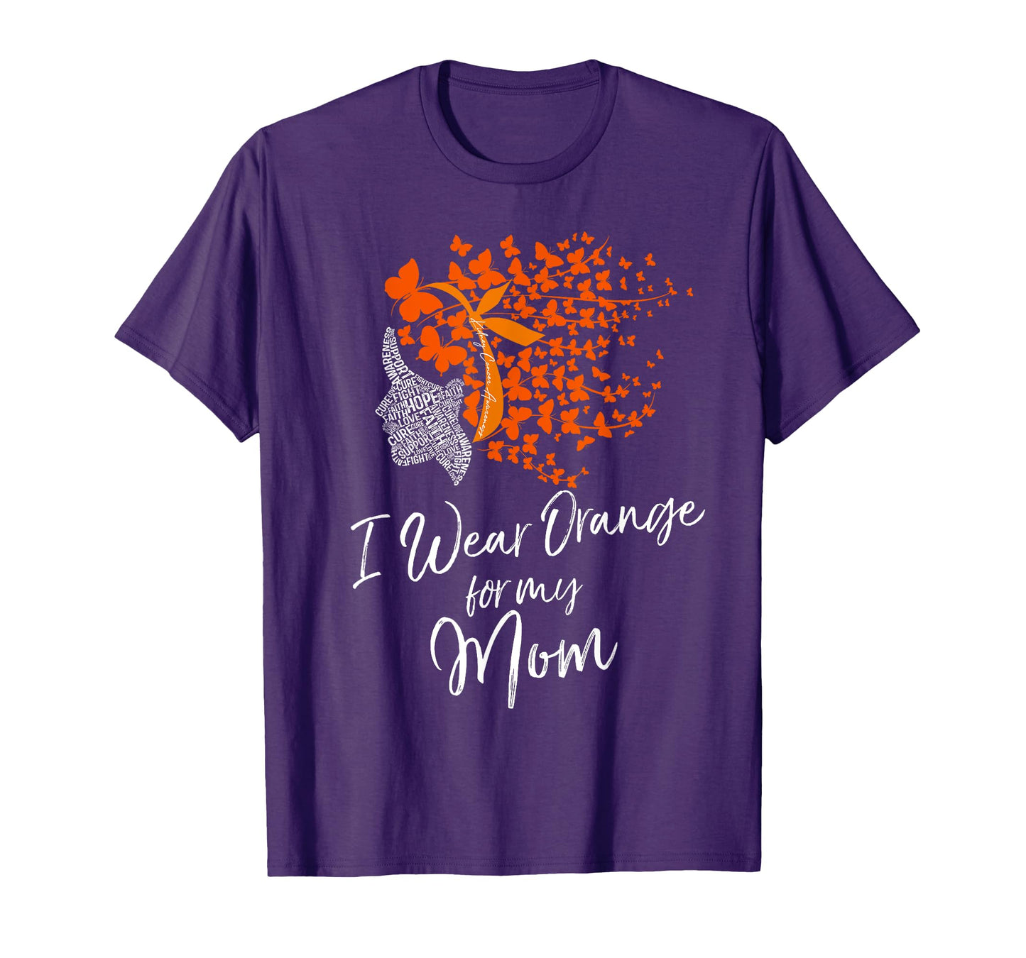 I Wear Orange For My Mom Shirt Kidney Cancer Awareness Gift T-Shirt