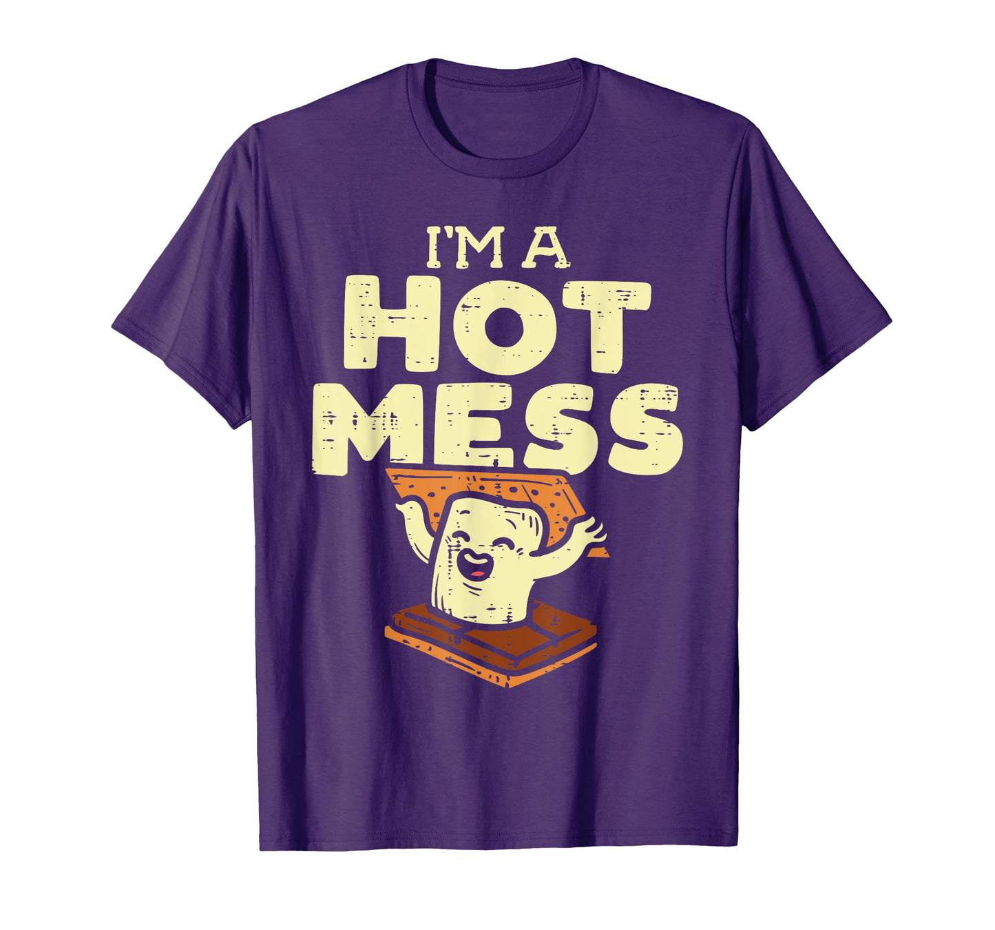 Im A Hot Mess Smore Funny Camping Bonfire Marshmallow Camper T-Shirt