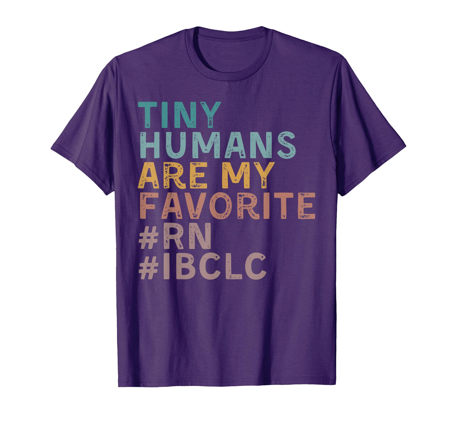 Retro Tiny Human Are My Favorite RN IBCLC Lactation Nurse T-Shirt, Small, Black