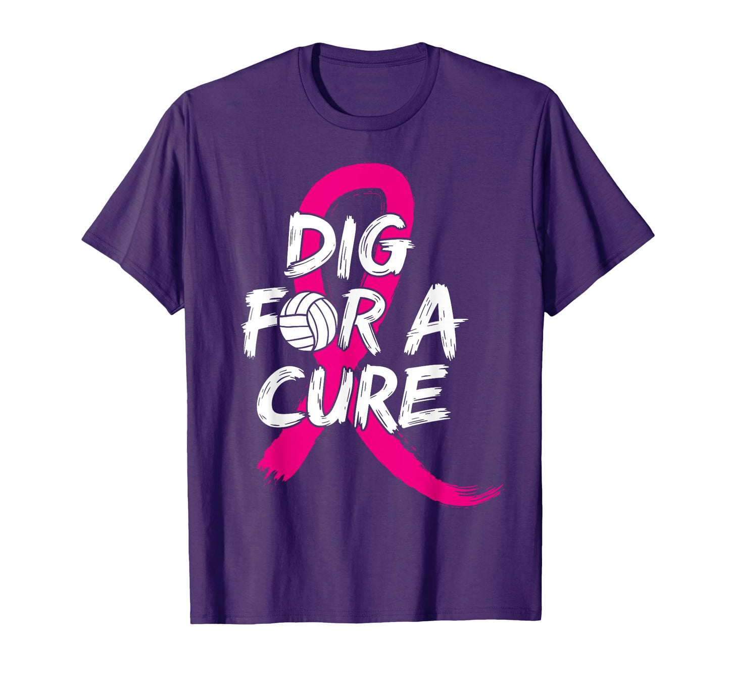 Dig For A Cure Breast Cancer Awareness Volleyball Pink T-Shirt