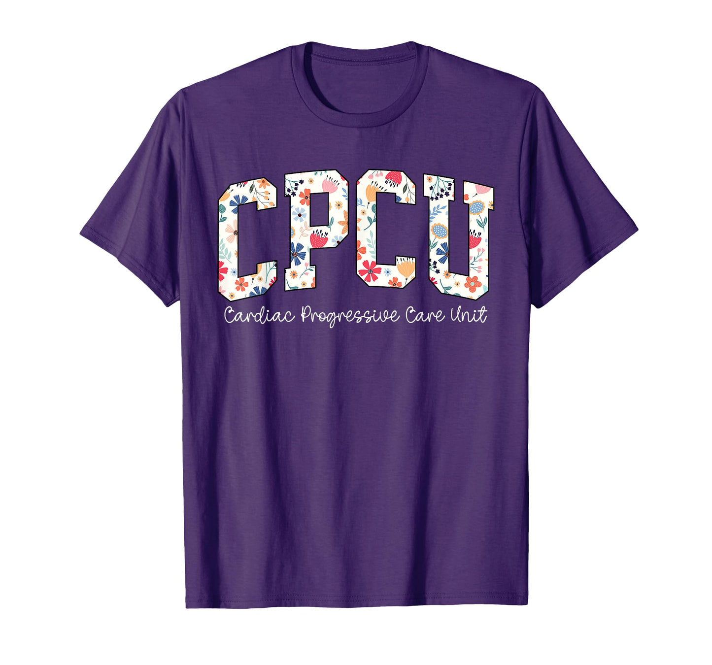 Retro Floral CPCU Cardiac Progressive Care Unit Nurse Grad T-Shirt