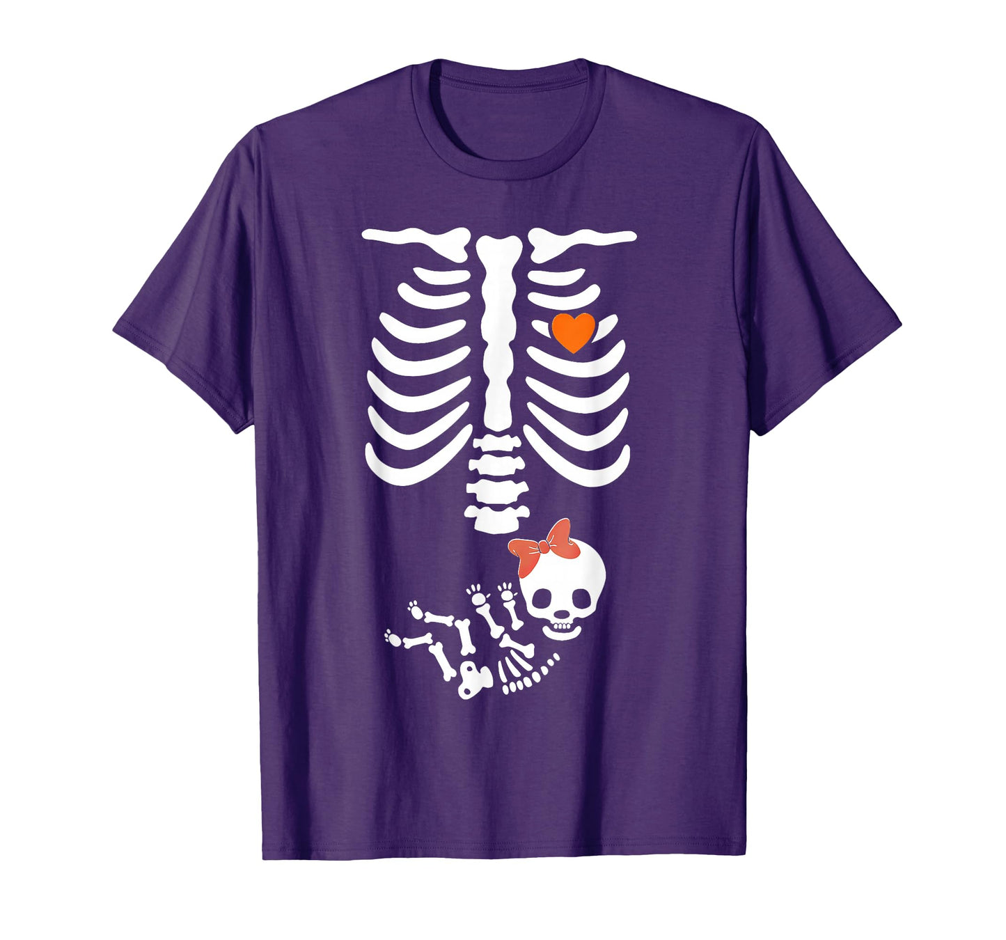 Maternity Skeleton Baby Girl Halloween Costume T-Shirt