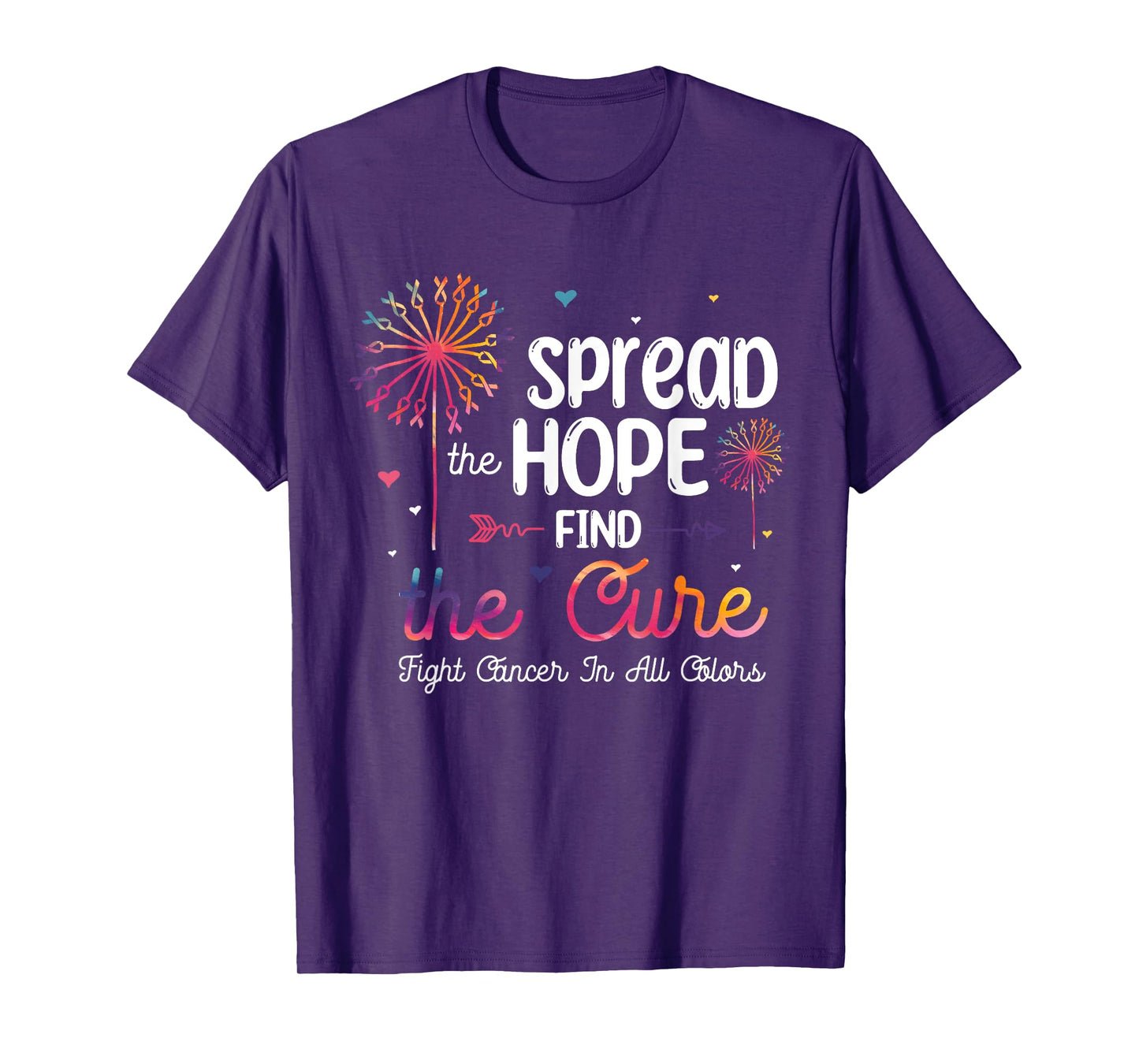 Fight Cancer In All And Every Color - Ribbons Flower Heart T-Shirt
