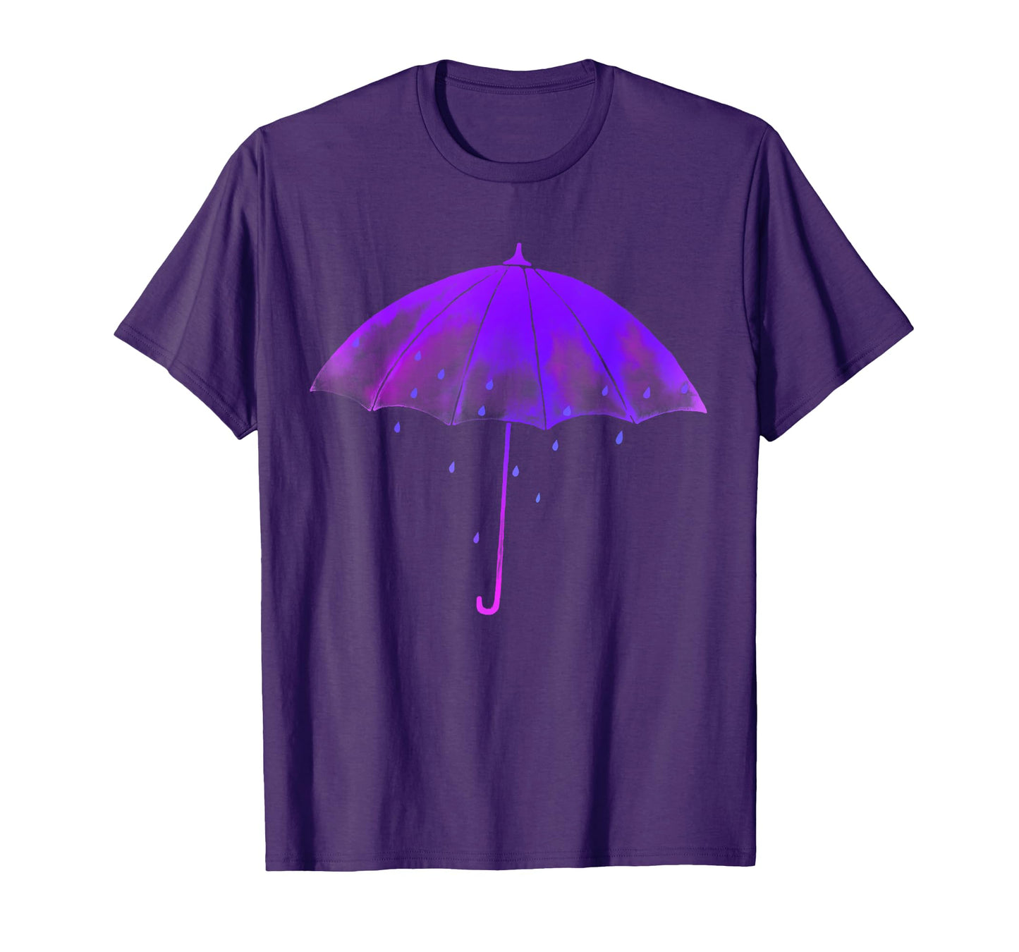 Beautiful Umbrella Rainy Weather Rain Drop Graphic Art T-Shirt