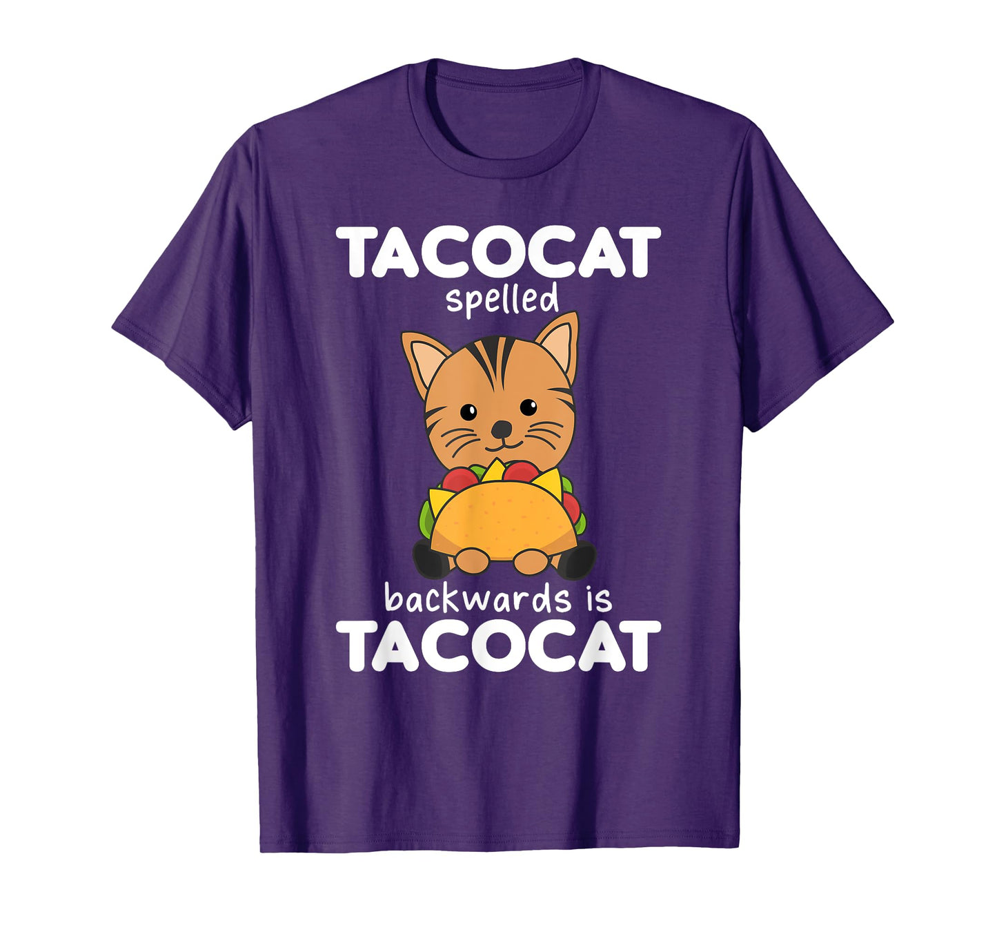 Tacocat Spelled Backward Is Tacocat - Love Cat And Taco Men Women Kids T-Shirt