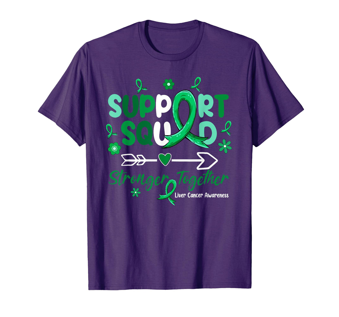 Groovy Support Squad Green Ribbon Liver Cancer Awareness T-Shirt