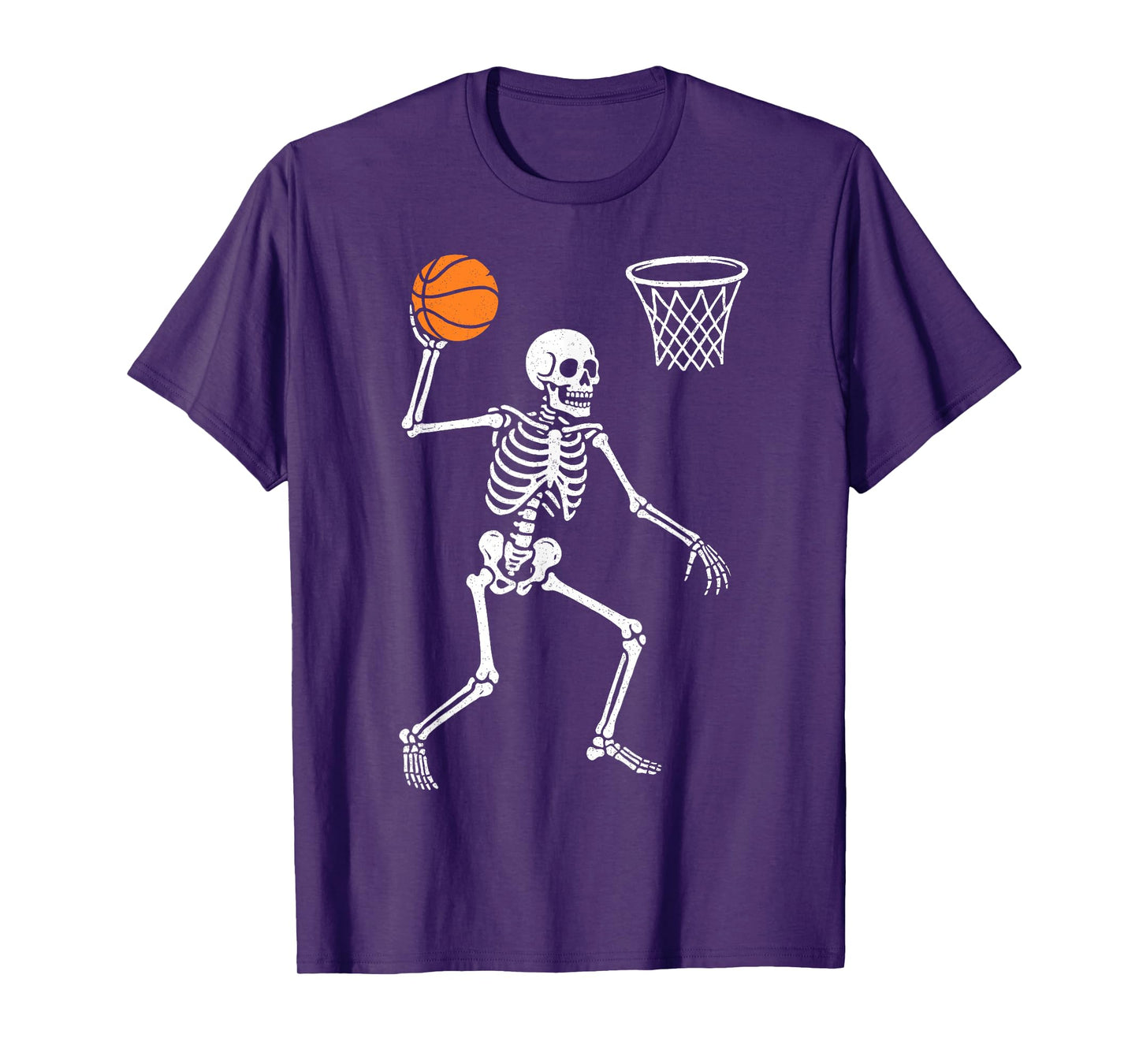 Basketball Skeleton Playing Basketball Halloween Skull Lover T-Shirt