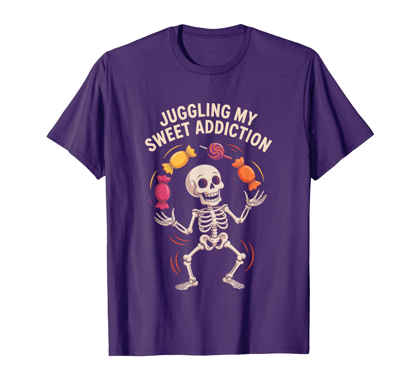 Funny Skeleton Juggling Candy Halloween T-Shirt