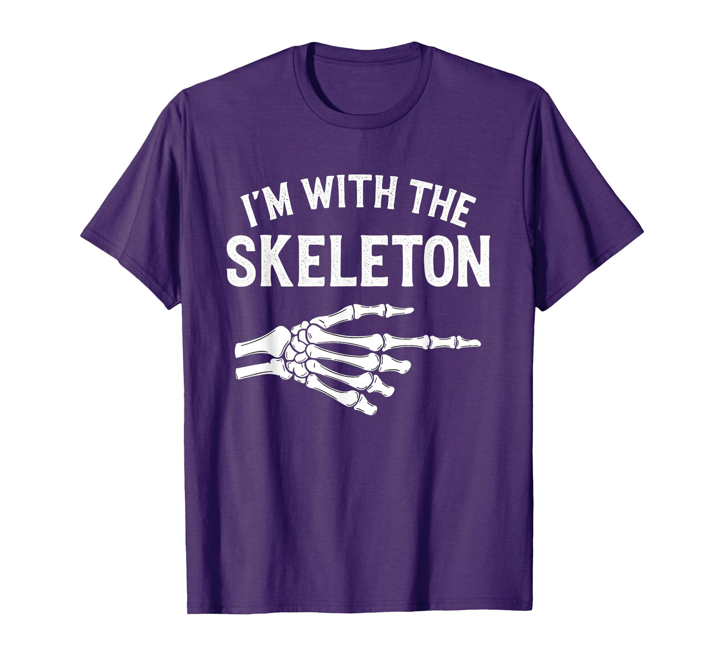 I'm with Skeleton Halloween Costume Funny Couples Matching T-Shirt