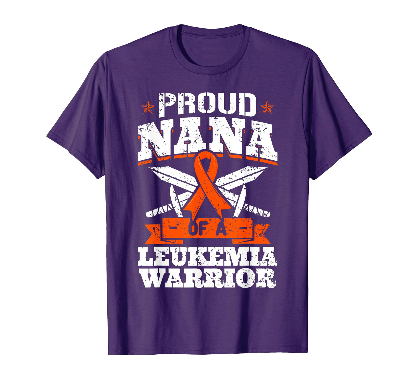 Proud Nana Of A Leukemia Warrior Grandma Awareness Ribbon T-Shirt