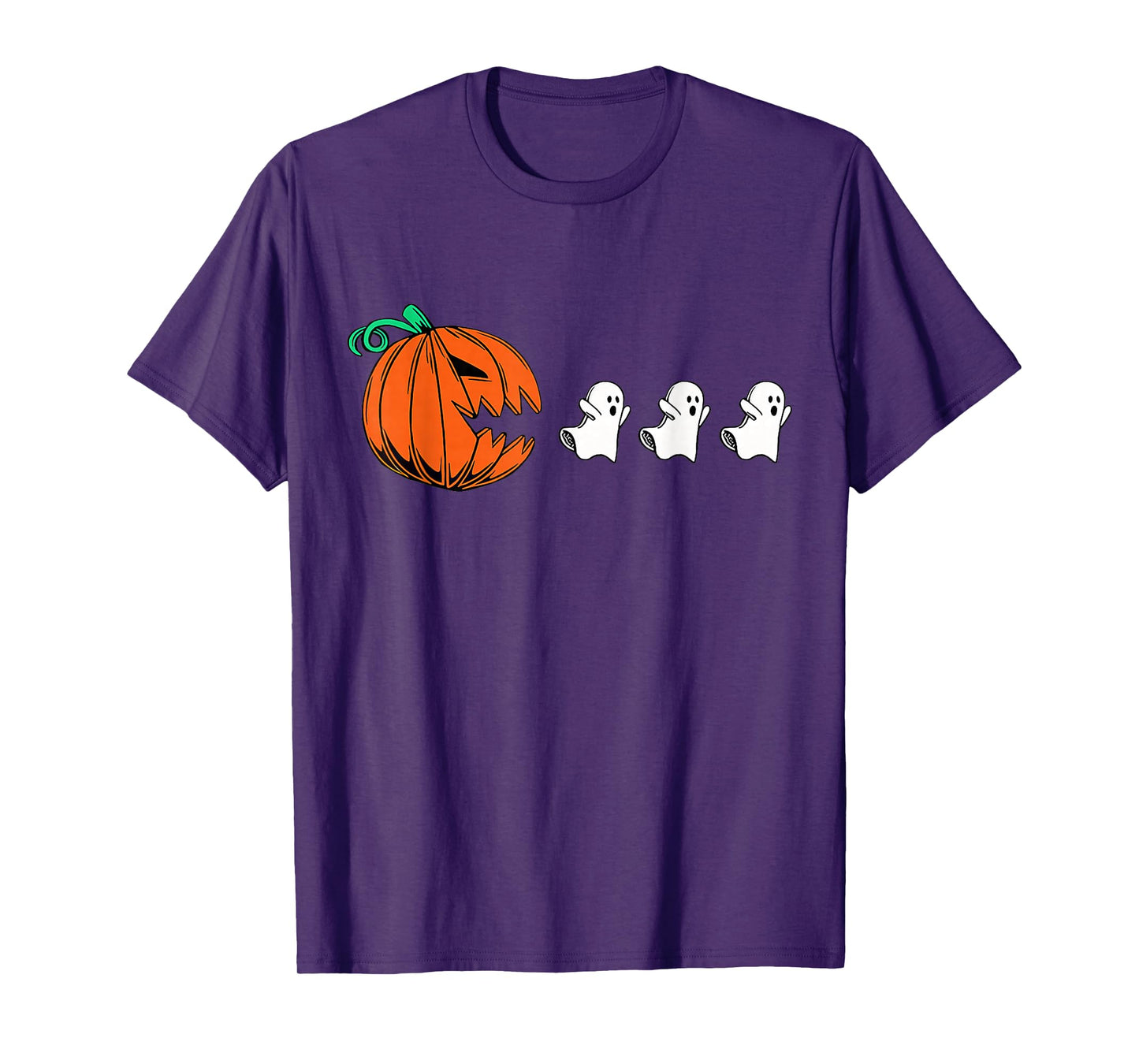Funny Gamer Gaming Pumpkin Eating Ghost Halloween Costume T-Shirt