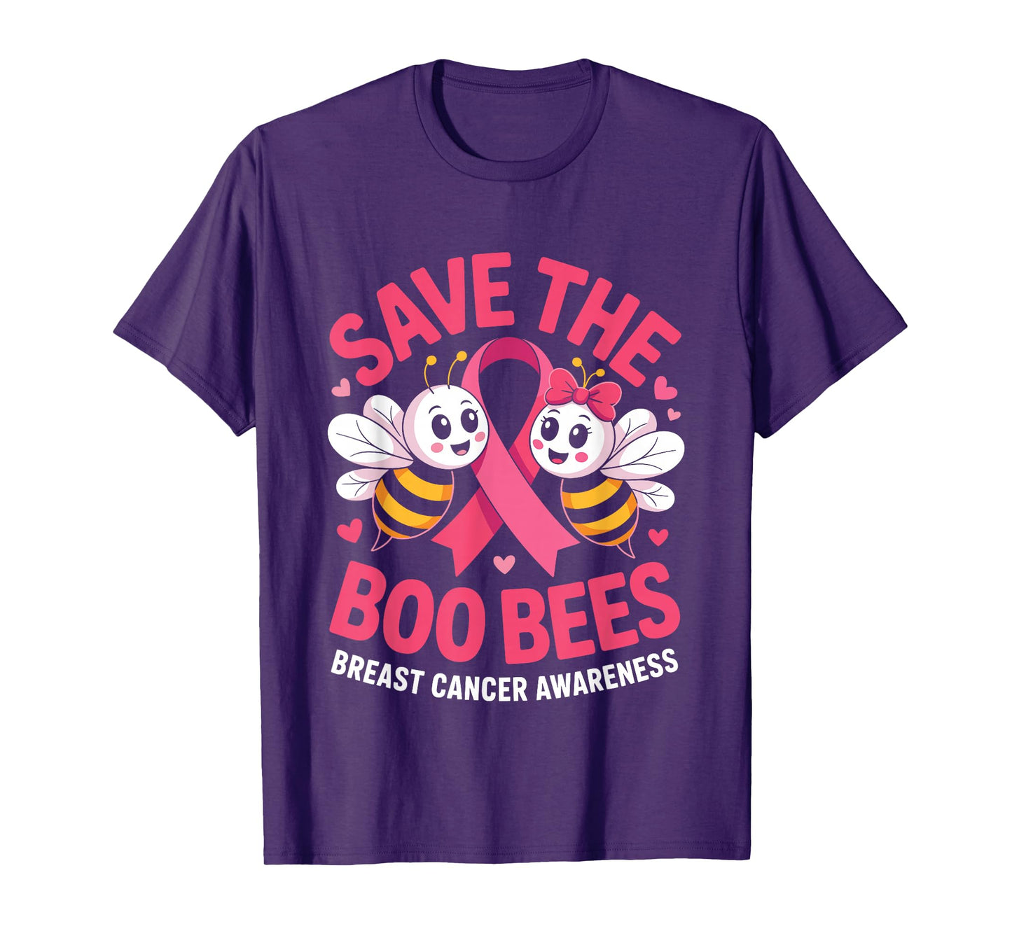 Save The Boo Bees Funny Ghost Bee Breast Cancer Awareness T-Shirt