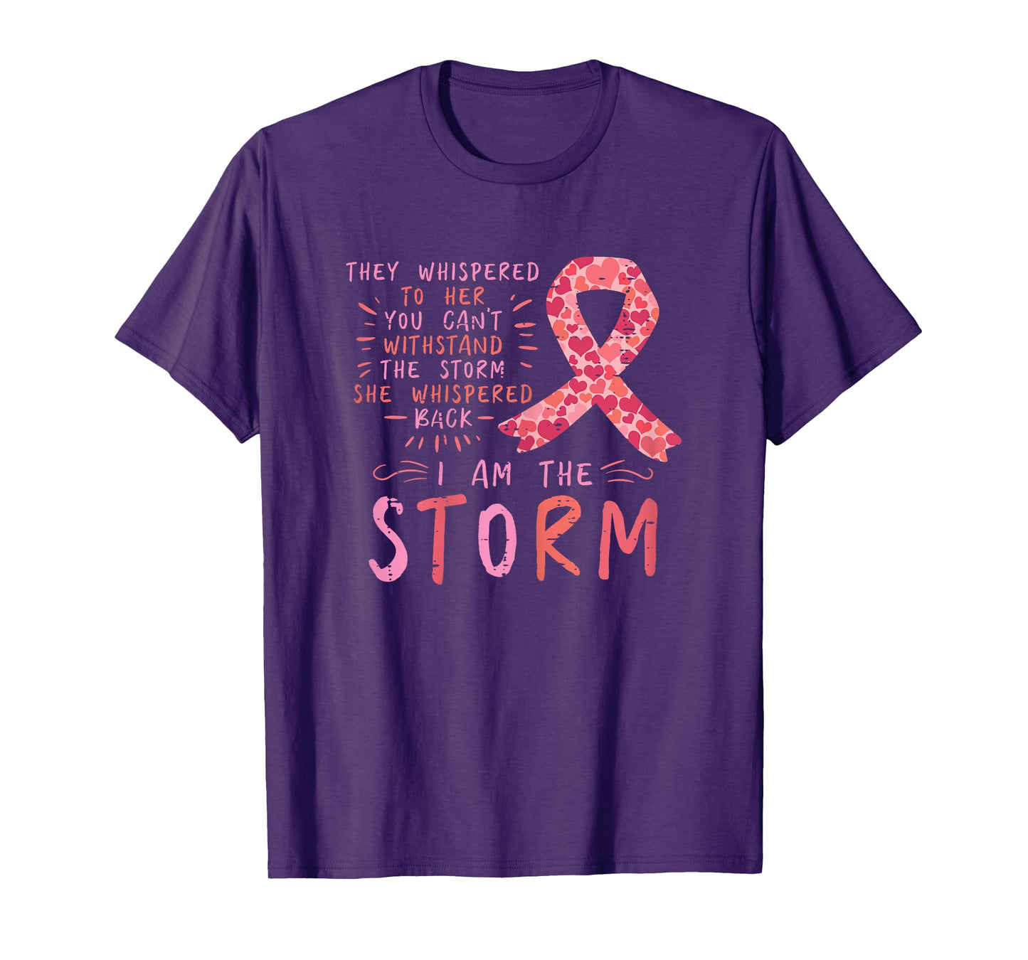 Breast Cancer Ribbon I Am The Storm Survivor Awareness Women T-Shirt