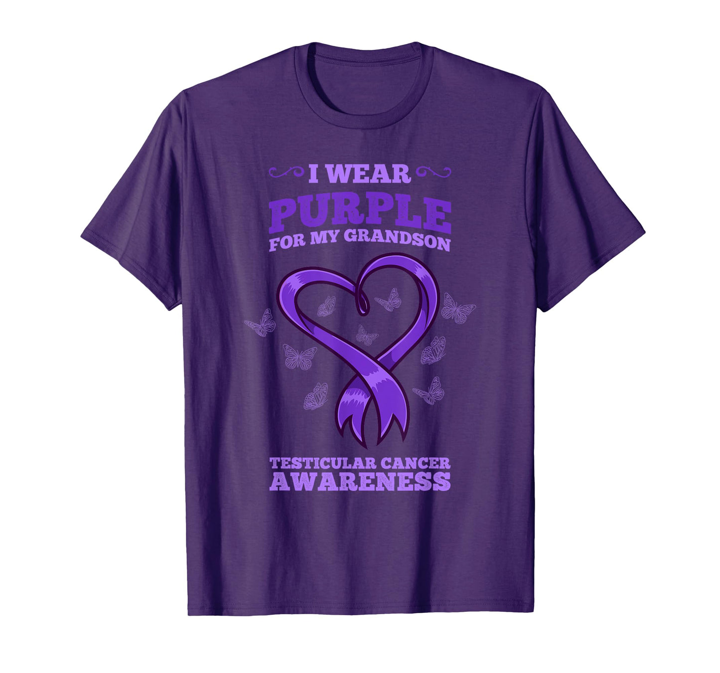 I Wear Purple For My Grandson Testicular Cancer Awareness T-Shirt