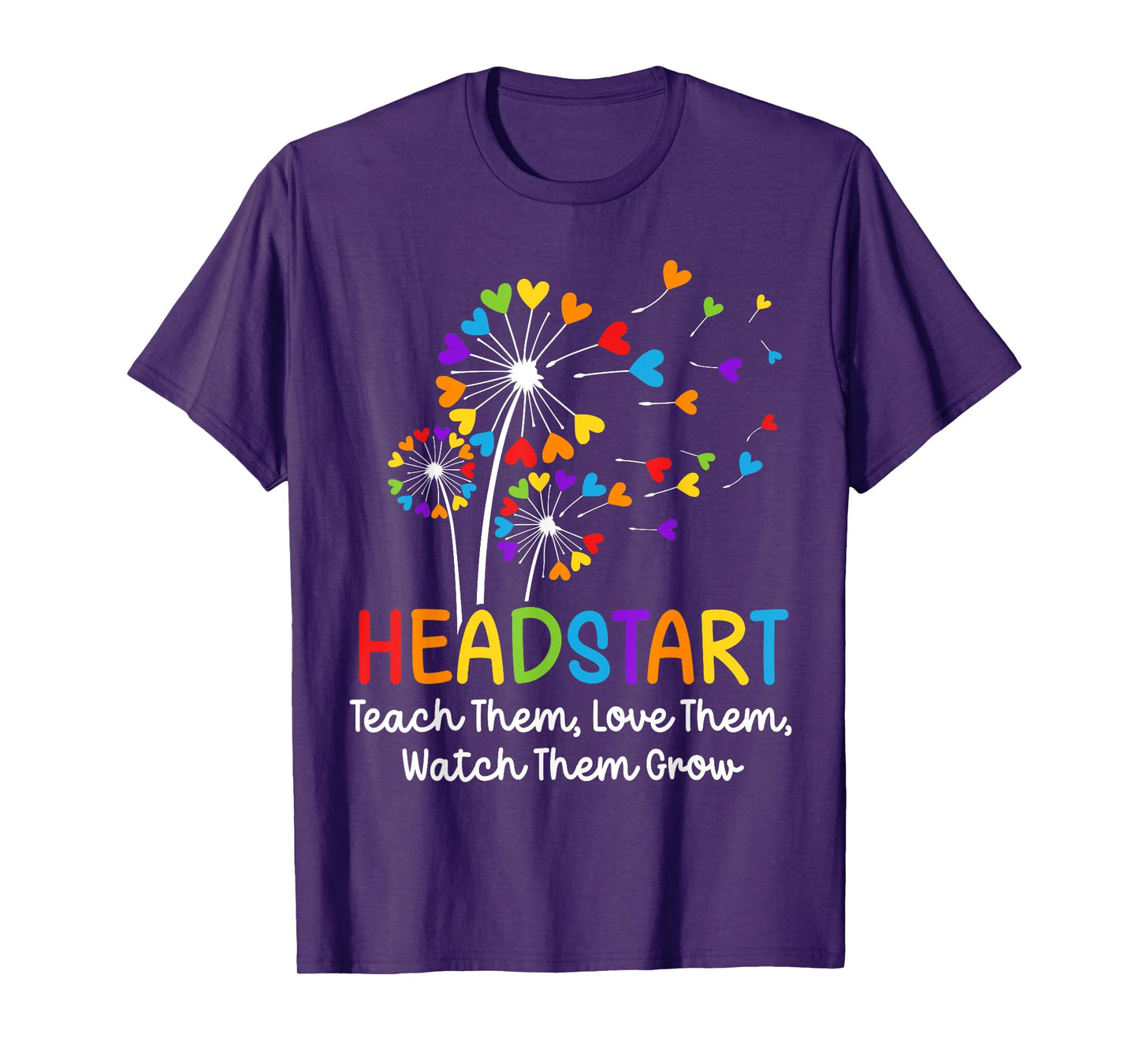 Teach Them Love Them Head start Dandelion Flower Early Childhood Educator T-Shirt - Unisex-Adults, Black, Small, Short Sleeve, Modern, Birthday-Themed, Cotton Blend, Machine Wash
