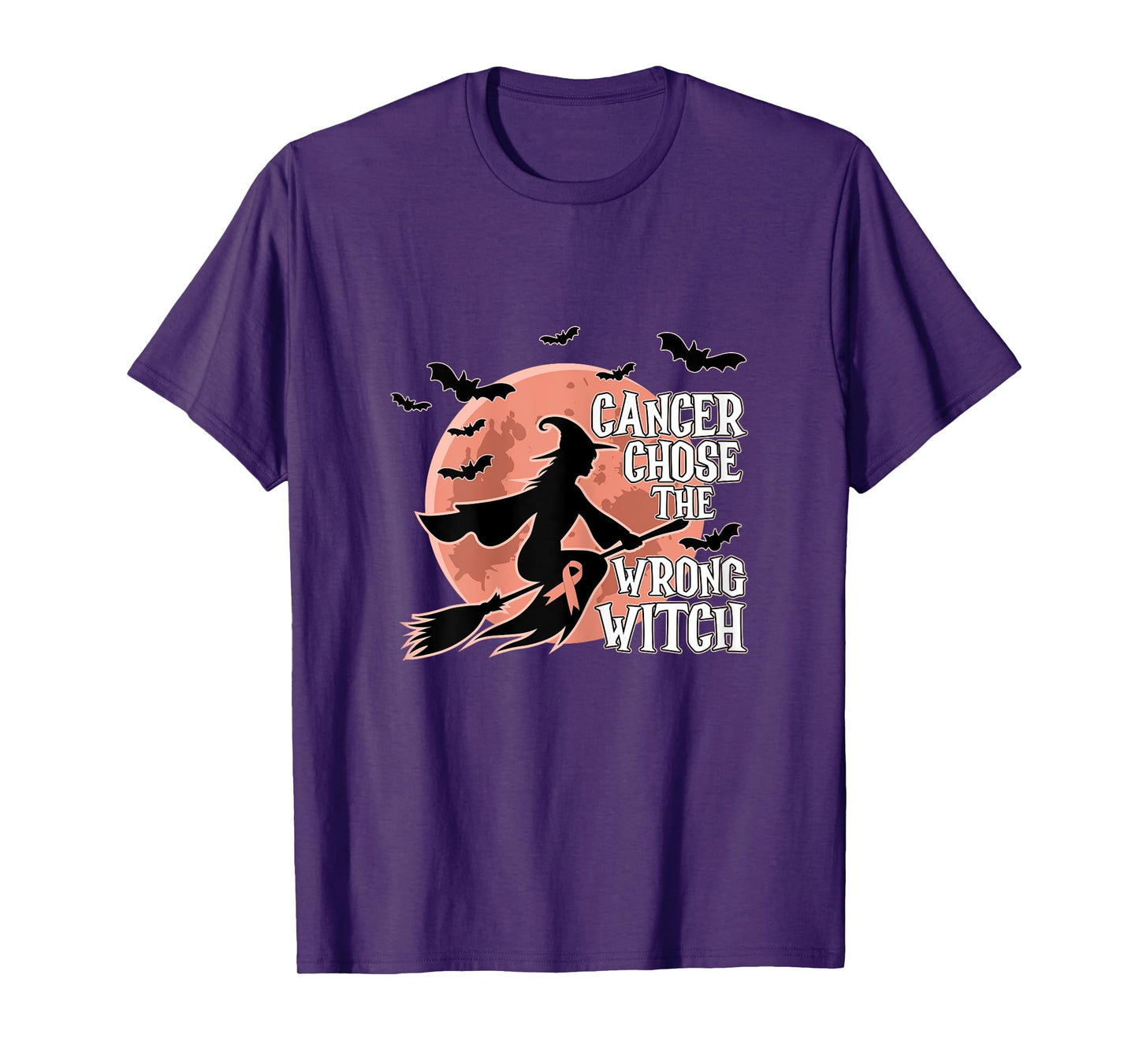Cancer Chose The Wrong Witch Endometrial Cancer Halloween T-Shirt
