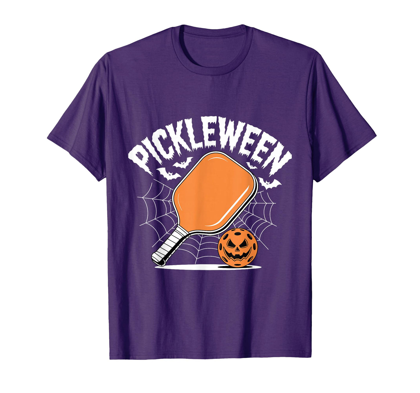 Pickleween Pickleball Player Funny Halloween Pumpkin T-Shirt