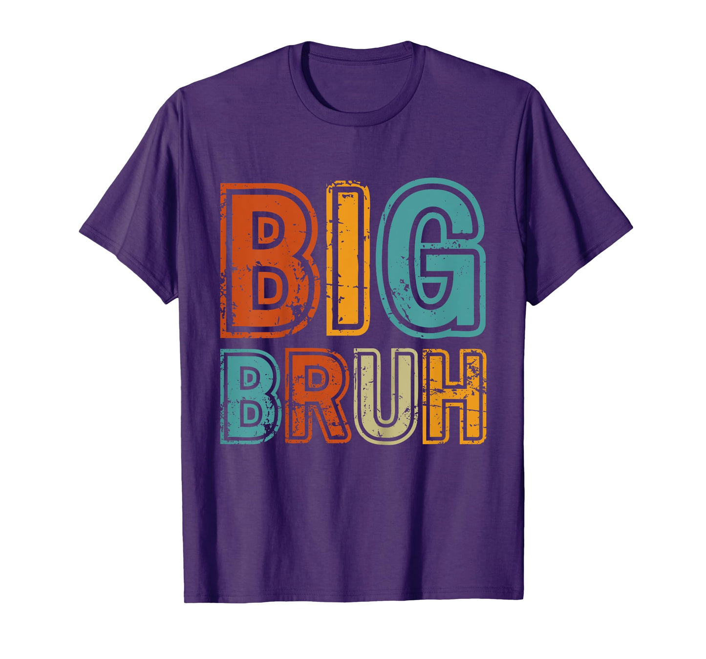 Kids Big Bruh Little Bruh Matching Older Brother Little Bro Retro T-Shirt