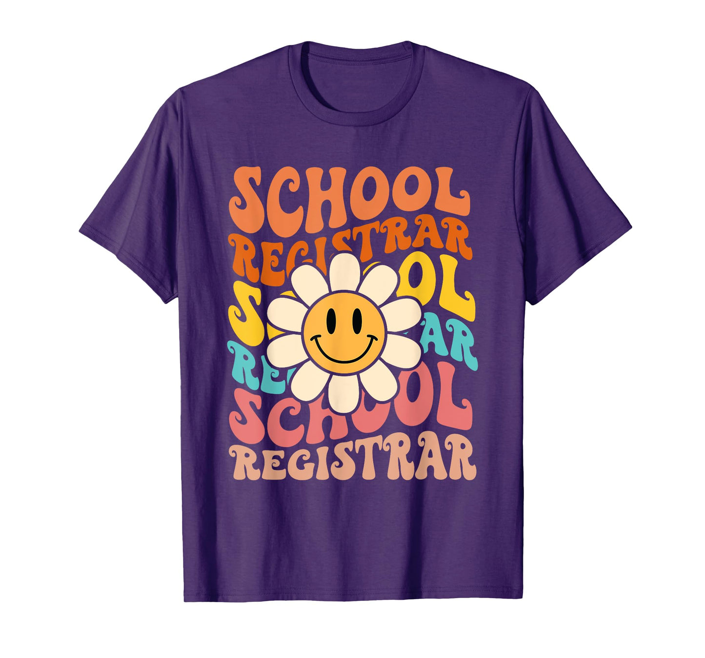 Retro Groovy Flower School Registrar Men Women Gifts T-Shirt