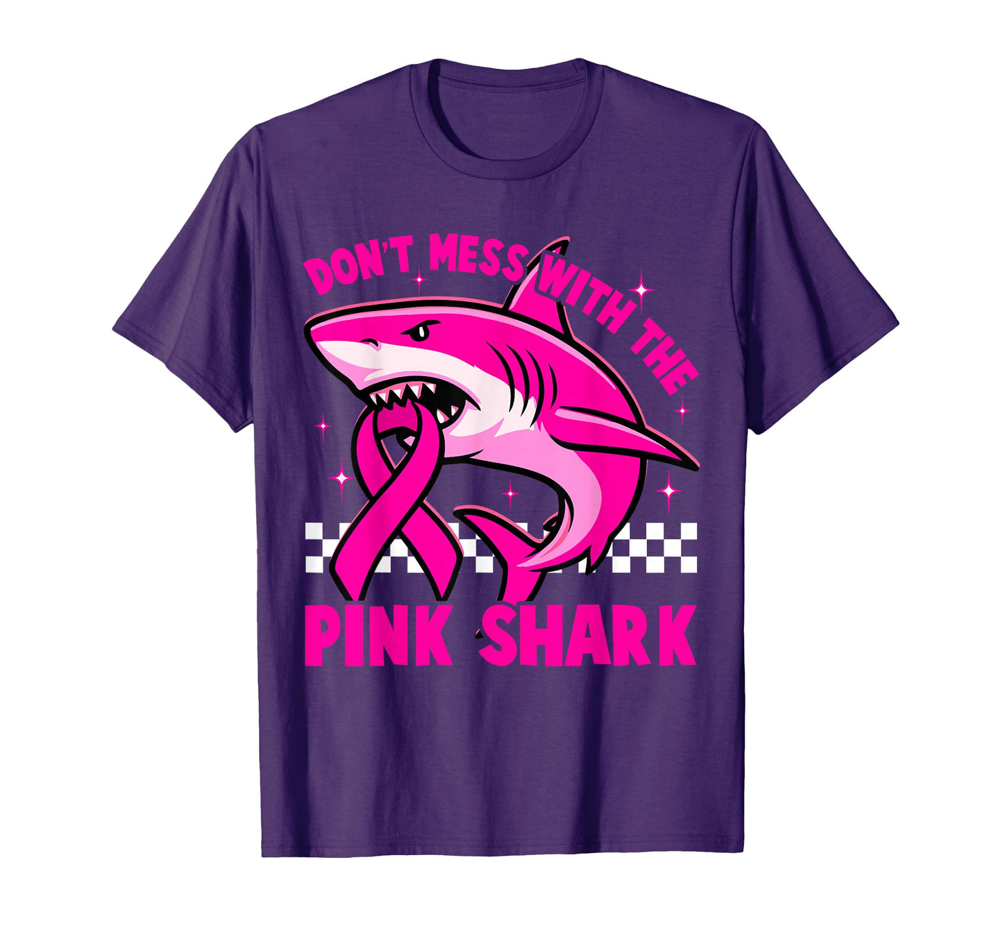 Don't Mess with The Pink Shark Breast Cancer Women Kid Boys T-Shirt