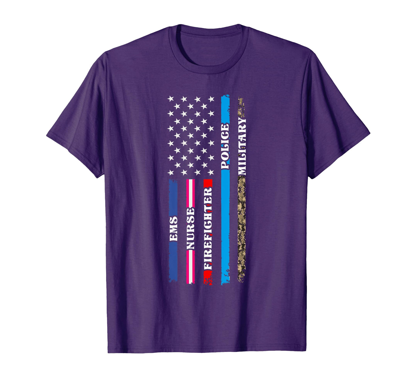 First Responders Hero Flag Nurse EMS Police Fire Military T-Shirt