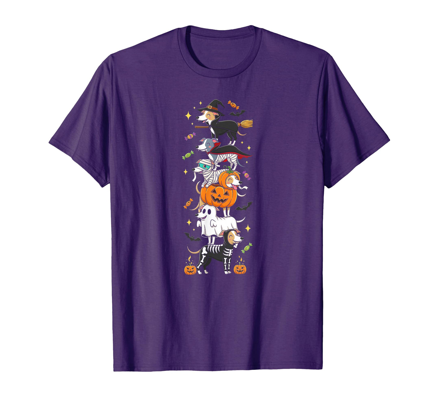 Yorkshire Terrier Witch Vampire Ghost Halloween Mens Womens T-Shirt