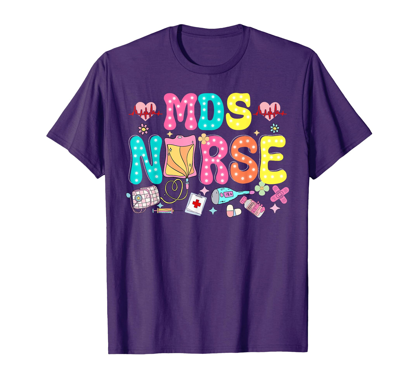 MDS Nurse Heart Valentines Day Medical Nursing Appreciation T-Shirt