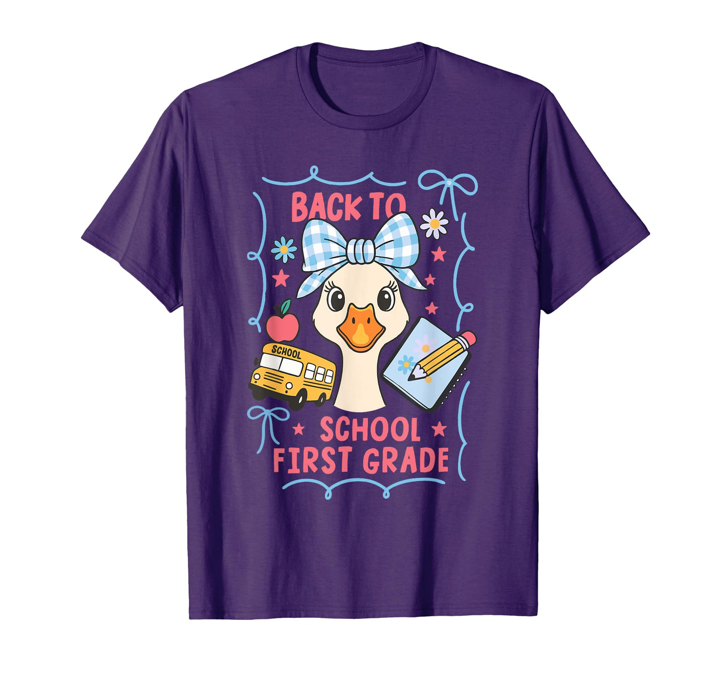 First Grade Coquette Goose Back to School Outfit T-Shirt