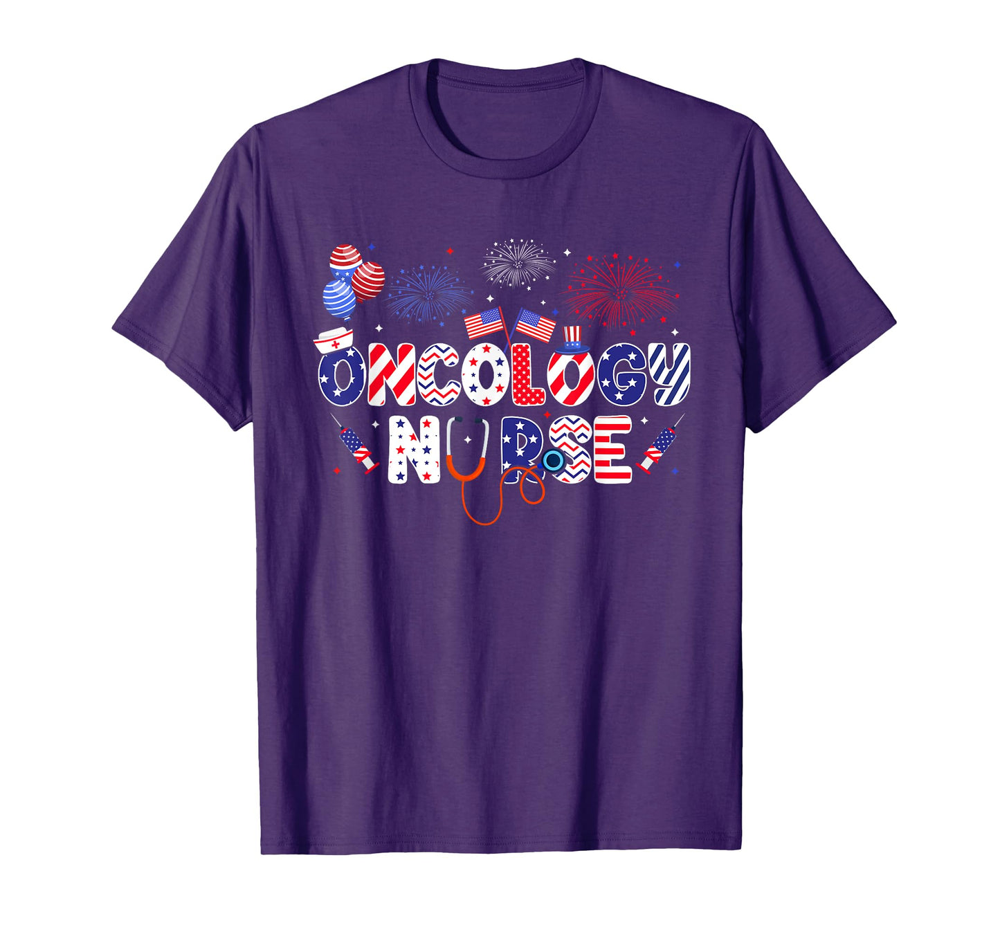 Oncology Nurse 4th Of July American Nursing Independence Day T-Shirt